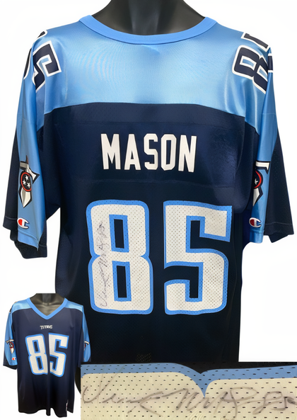 Derrick Mason Signed Tennessee Titans Champion Nfl Rep Jersey #85 L (Imperfect)  Coa