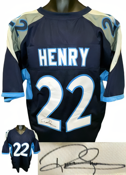 Derrick Henry Signed Tennessee Custom Stitched Pro Style Football Jersey #22  Jsa