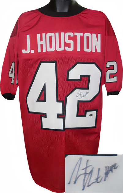 Justin Houston Signed Red Custom Stitched Football Jersey #42 Xl  Houston Player Hologram