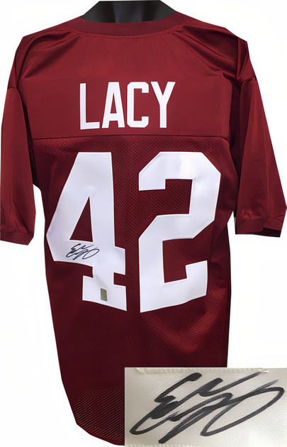 Eddie Lacy Signed Crimson Custom Stitched Football Jersey Xl  Lacy Hologram