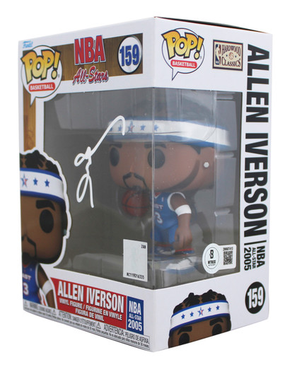 76ers Allen Iverson Signed NBA All-Star #159 Funko Pop Vinyl Figure BAS Witness