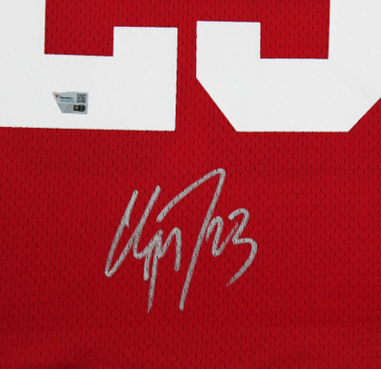 49ers Christian McCaffrey Signed Red Fanatics NFL Proline Framed Jersey Fanatics