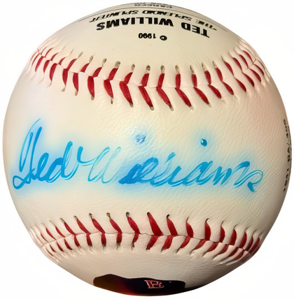 Ted Williams Signed Fotoball Usa Mlb Baseball  /1000  Coa (Bleed Sig/Boston Red Sox) Version 3