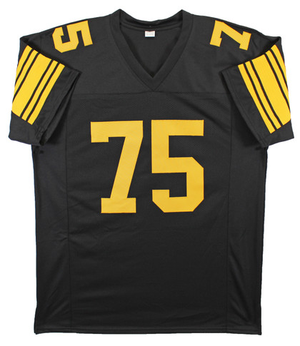 Joe Greene "HOF 87" Signed Black Pro Style Jersey w/ Yellow #'s BAS Witnessed