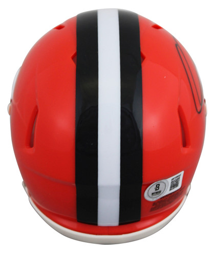 Browns Quinshon Judkins Authentic Signed Speed Mini Helmet BAS Witnessed