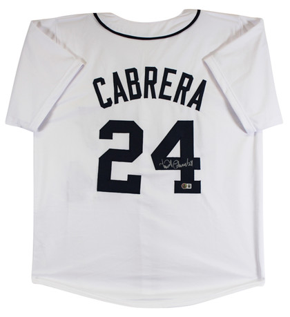 Miguel Cabrera Authentic Signed White Pro Style Jersey Autographed BAS Witnessed