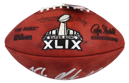 Patriots Rob Gronkowski Signed SB XLIX Logo "Duke" Football BAS Wit #4W113355