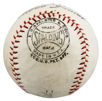 Yankees Babe Ruth Signed 1920's Spalding League Junior Baseball PSA/DNA #AD02216