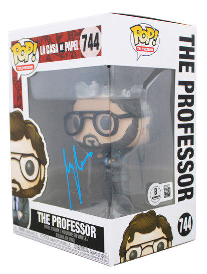 Alvaro Morte Signed The Professor #744 Funko Pop Vinyl Figure BAS #BU55075