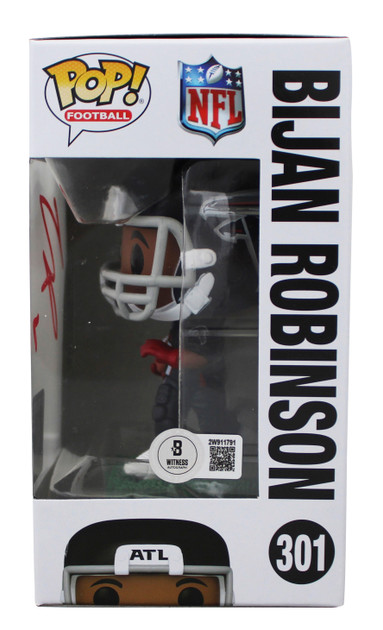 Falcons Bijan Robinson Signed #301 Funko Pop Vinyl Figure BAS Witness #2W911791