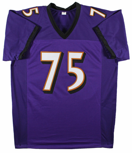 Jonathan Ogden "HOF 13" Authentic Signed Purple Pro Style Jersey BAS Witnessed