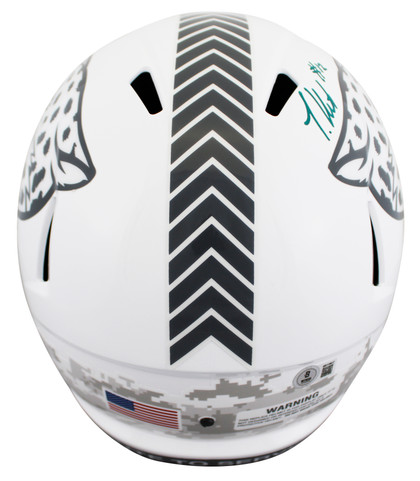 Jaguars Travis Hunter Signed STS III Full Size Speed Rep Helmet W/ Case BAS Wit