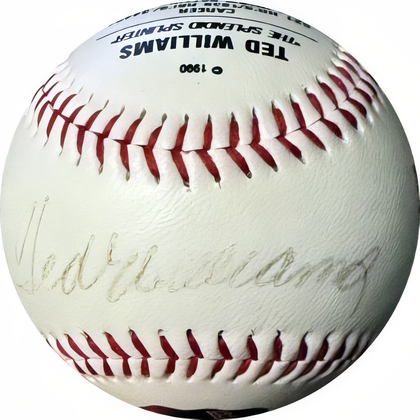 Ted Williams Signed Fotoball Usa Mlb Baseball  /1000  Coa (Light Sig/Boston Red Sox) Version 1