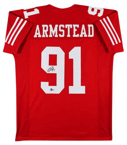 Arik Armstead Authentic Signed Red Pro Style Jersey BAS Witnessed