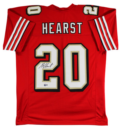 Garrison Hearst Signed Red Pro Style Jersey w/ Dropshadow BAS Witnessed