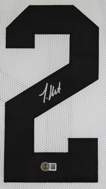 Travis Hunter Authentic Signed White Pro Style Jersey Autographed BAS Witnessed