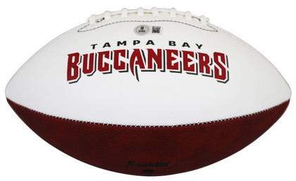 Buccaneers Mike Alstott Signed Franklin White Panel Logo Football W/ Case BAS W