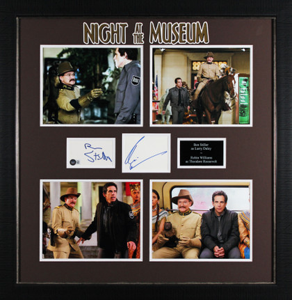 Robin Williams & Ben Stiller Night at the Museum Signed Framed Display BAS LOA
