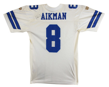 Cowboys Troy Aikman Authentic Signed White Wilson Authentic Jersey BAS #BU55012