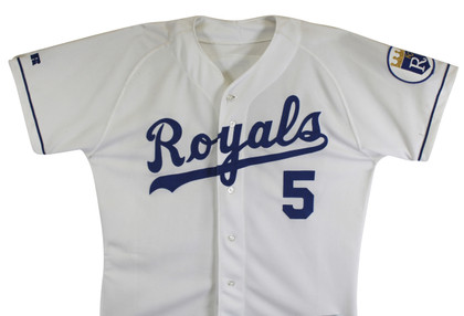 Royals George Brett Authentic Signed White Russell Athletic Jersey BAS #BU55013