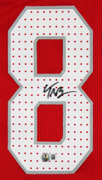 Trey McBride Authentic Signed Red Pro Style Jersey Autographed BAS Witnessed