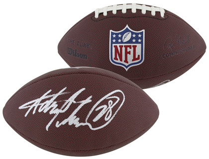 Vikings Adrian Peterson Signed Wilson Duke Replica Football W/ Case BAS Witness