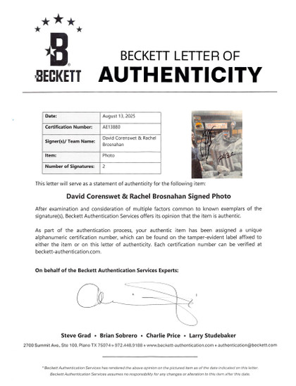 David Corenswet & Rachel Brosnahan Superman Signed 11x14 Framed Photo BAS LOA