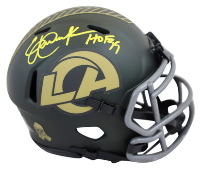 Rams Eric Dickerson "HOF 99" Signed STS IV Speed Mini Helmet W/ Case BAS Witness