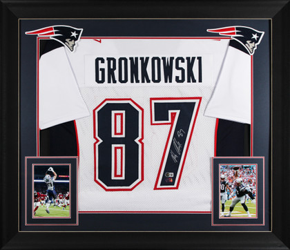 Rob Gronkowski Authentic Signed White Pro Style Framed Jersey BAS Witnessed