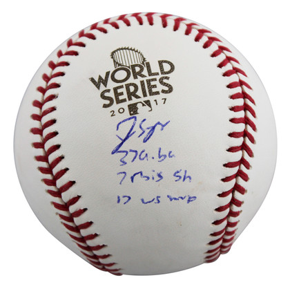 Astros George Springer "4x Insc" Signed 2017 WS Oml LE #47/50 Baseball Fanatics