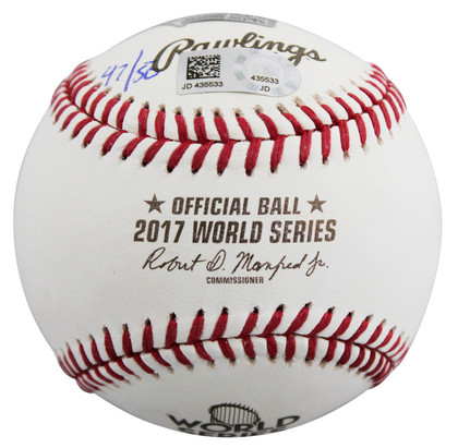 Astros George Springer "4x Insc" Signed 2017 WS Oml LE #47/50 Baseball Fanatics