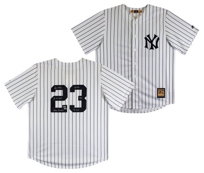 Don Mattingly "4x Insc" Signed White Pinstripe Majestic LE #11/23 Jersey Fan