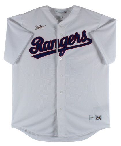 Rangers Nolan Ryan Authentic Signed White Nike Jersey Autographed BAS Version 1