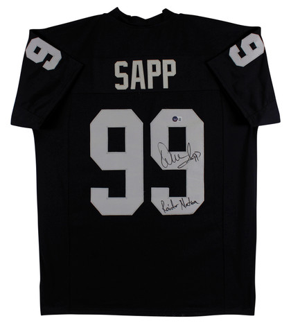 Warren Sapp "Raider Nation" Authentic Signed Black Pro Style Jersey BAS Witness