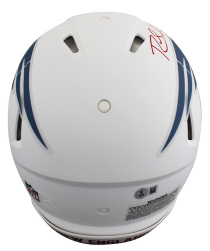 Patriots Randy Moss Signed 2025 On-Field Alt F/S Speed Proline Helmet BAS Wit