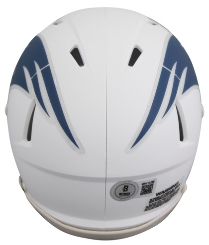 Patriots Randy Moss Signed 2025 On-Field Alt Speed Mini Helmet W/ Case BAS Wit