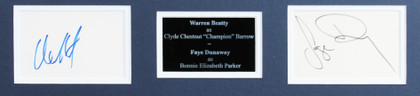 Warren Beatty & Faye Dunaway Bonnie and Clyde Signed Framed Display BAS