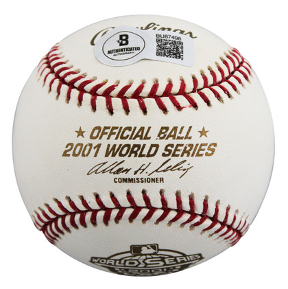 D-Backs Mark Grace Signed 2001 World Series Logo OML Baseball BAS #BU87498
