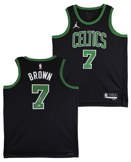 Celtics Jaylen Brown Signed Black Nike Jordan Brand Statement Ed Jersey BAS Wit