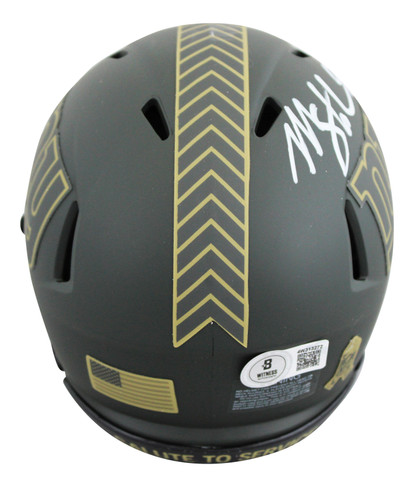 Giants Michael Strahan Signed Salute to Service IV Speed Mini Helmet BAS Witness