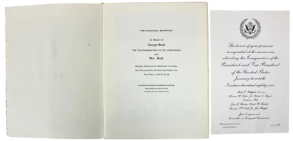 George H.W. Bush Signed 1981 8.5x11 Inauguaration Invitation Program BAS #A70478