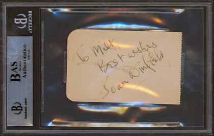 Burl Ives & Joan Winfield Authentic Signed 2.4x3.85 Album Page BAS Slabbed