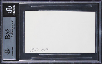 Andy Warhol Authentic Signed 3x5 Index Card Autographed BAS Slabbed