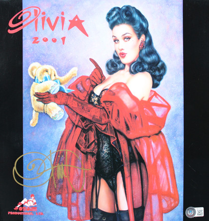 Olivia De Berardinis Authentic Signed 2001 Pin-Up Art Calendar BAS #BA74070