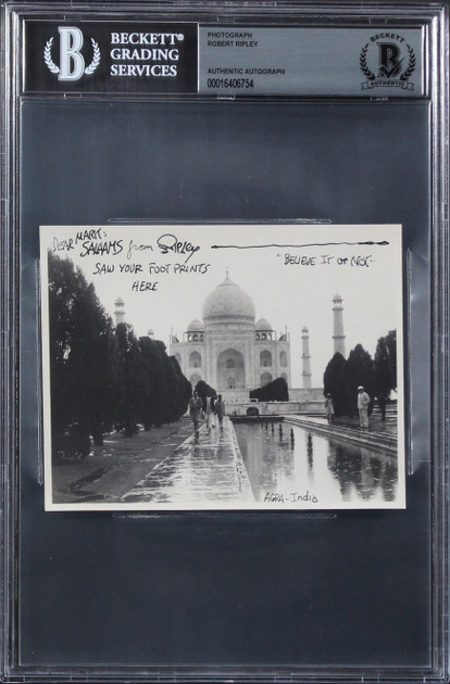 Robert Ripley "Belive It Or Not" Authentic Signed 3.75x5.75 Photo BAS Slabbed