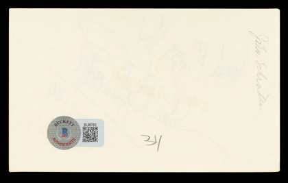 John Schneider "God Bless You!" Authentic Signed 3x5 Index Card BAS #BL96763