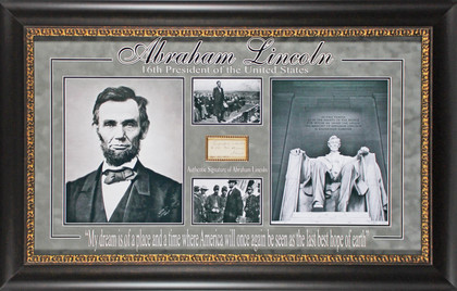 Abraham Lincoln Signed & Framed 1.5x3.25 1862 Cut Signature BAS #AD04322
