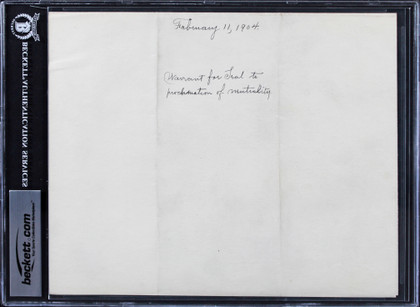 Theodore Roosevelt Signed 8x10 1904 Letter On Official WH Letterhead BAS Slabbed