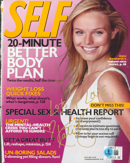 Kate Bosworth "Lots Of Love" Signed July 2003 Self Magazine Cover BAS #BS20632