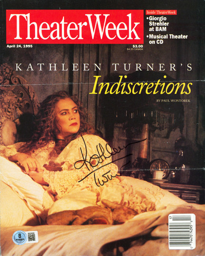 Kathleen Turner Signed Theater Week Magazine Cover April 1995 BAS #BS20836